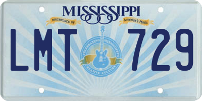 MS license plate LMT729