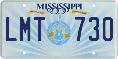 MS license plate LMT730