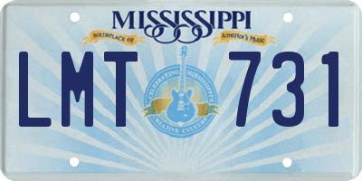 MS license plate LMT731