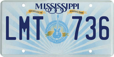 MS license plate LMT736