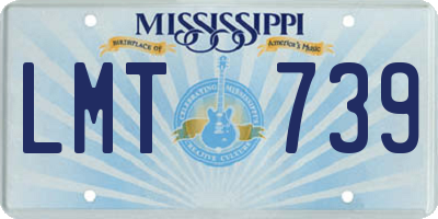 MS license plate LMT739