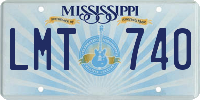 MS license plate LMT740