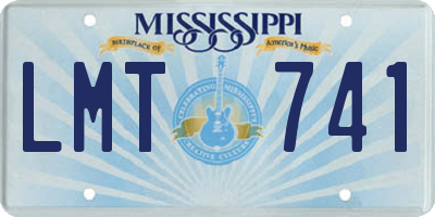 MS license plate LMT741