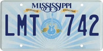 MS license plate LMT742
