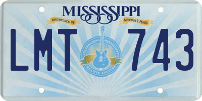 MS license plate LMT743