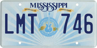 MS license plate LMT746