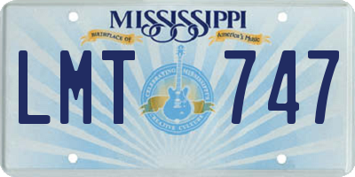 MS license plate LMT747