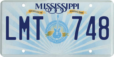 MS license plate LMT748