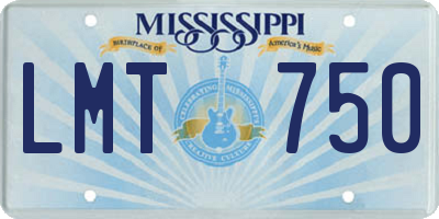 MS license plate LMT750