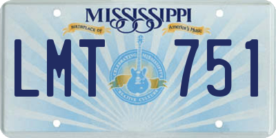 MS license plate LMT751