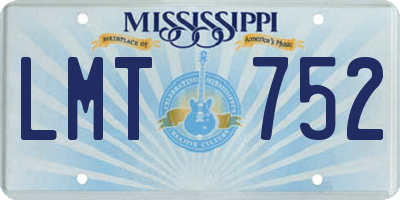 MS license plate LMT752