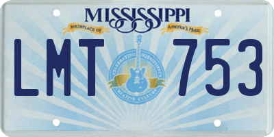 MS license plate LMT753