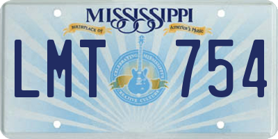 MS license plate LMT754