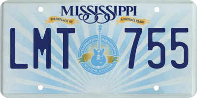 MS license plate LMT755