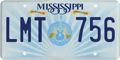 MS license plate LMT756