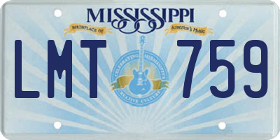 MS license plate LMT759