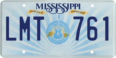 MS license plate LMT761