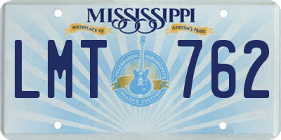 MS license plate LMT762