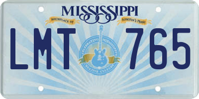 MS license plate LMT765