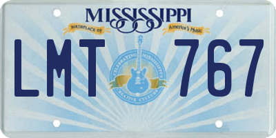 MS license plate LMT767