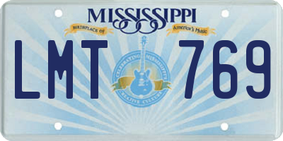 MS license plate LMT769