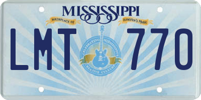 MS license plate LMT770