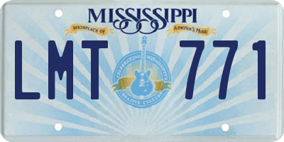 MS license plate LMT771