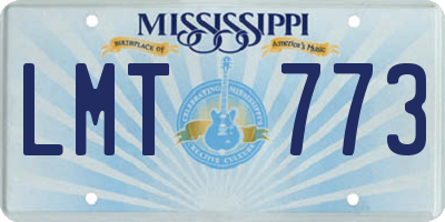 MS license plate LMT773