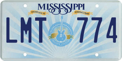 MS license plate LMT774