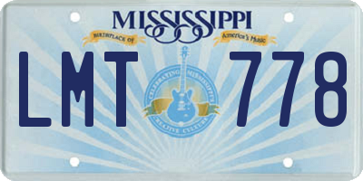 MS license plate LMT778