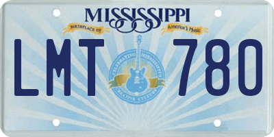 MS license plate LMT780