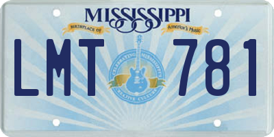 MS license plate LMT781