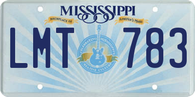 MS license plate LMT783