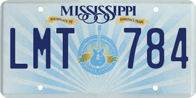 MS license plate LMT784