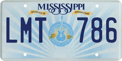 MS license plate LMT786