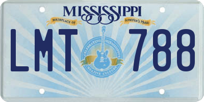 MS license plate LMT788