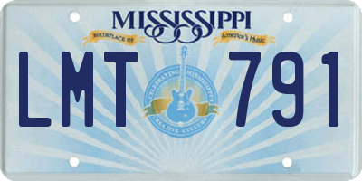 MS license plate LMT791