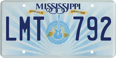 MS license plate LMT792