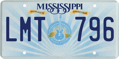 MS license plate LMT796