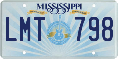MS license plate LMT798