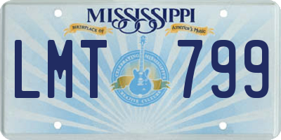MS license plate LMT799