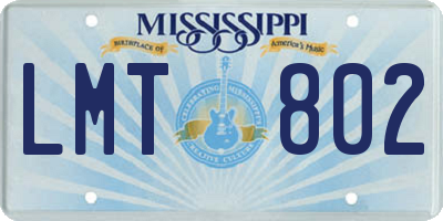 MS license plate LMT802