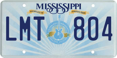 MS license plate LMT804