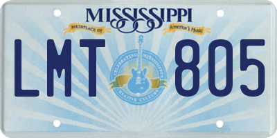 MS license plate LMT805