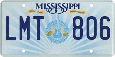 MS license plate LMT806