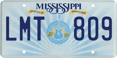 MS license plate LMT809
