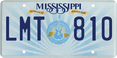 MS license plate LMT810