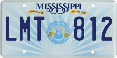 MS license plate LMT812