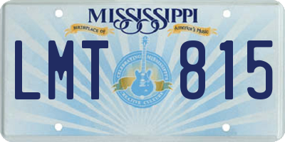 MS license plate LMT815
