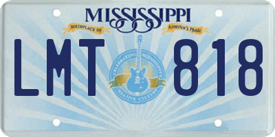 MS license plate LMT818